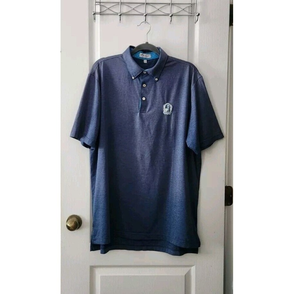 Peter Millar Summer Comfort Golf Polo Shirt Mens Pelican Marsh Logo Size L